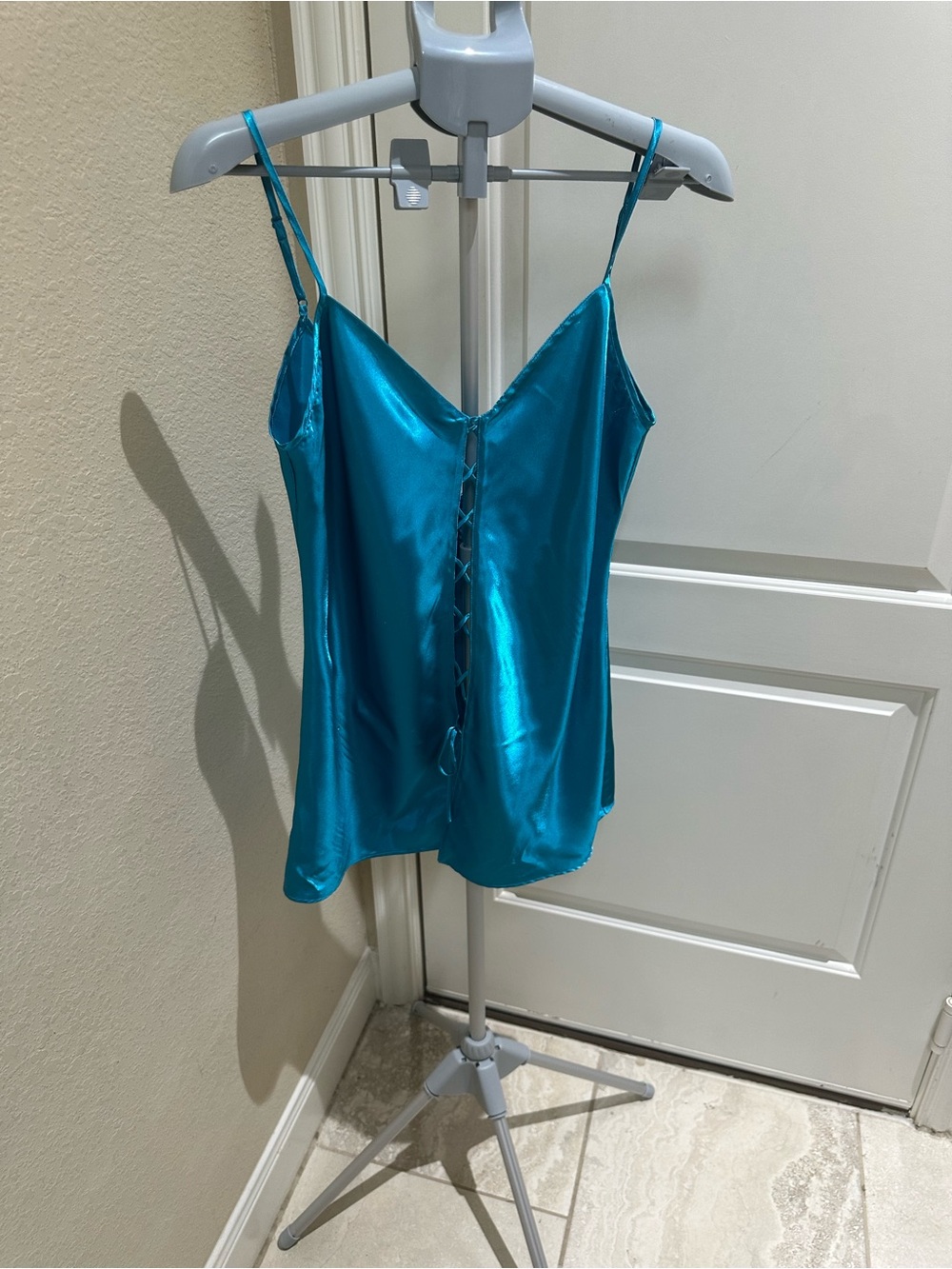 La SENZA Teal Satin Slip Top